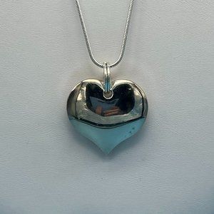 Beautiful vintage *heavy* heart pendant and snake chain